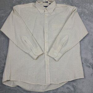 Gant Shirt‎ Men 17 32/33 Yellow Striped Button Down Long Sleeve Wrinkle Less